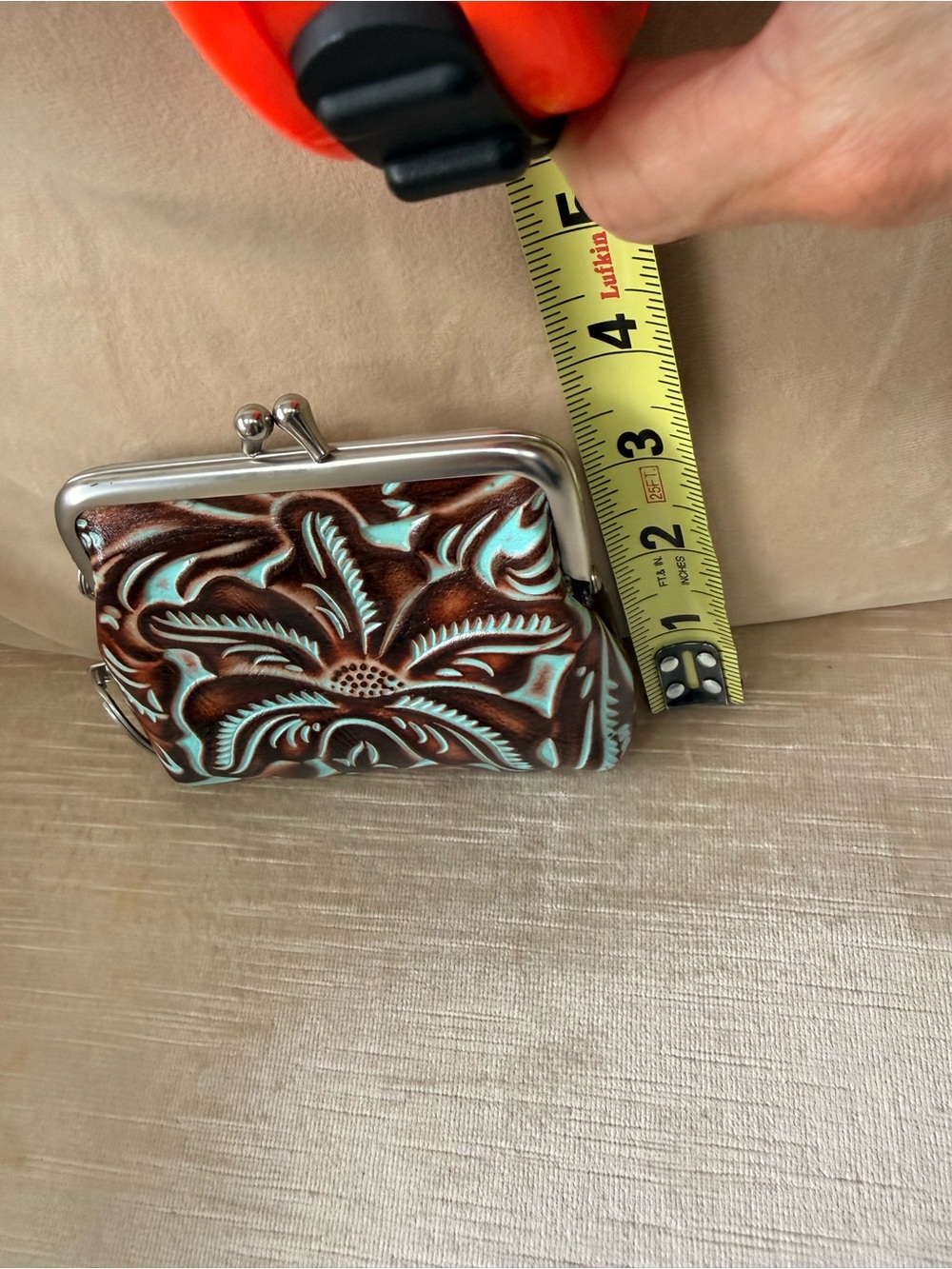 Patricia Nash “Borse”Tooled Floral Leather Coin Purse - Picture 2 of 4